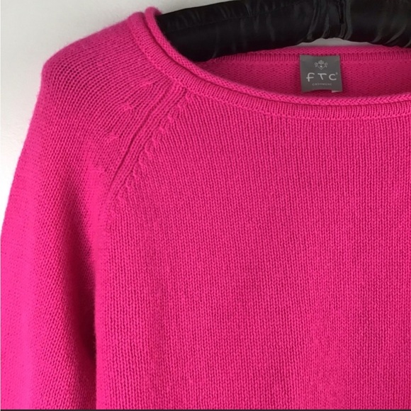 FTC Vivid Neon Pink Cashmere Sweater - Picture 4 of 6